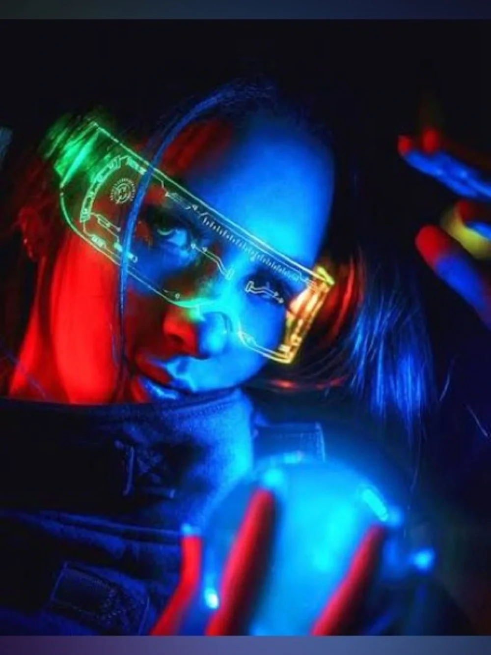LED Light-Up VR Visor GLASSES Cyberpunk